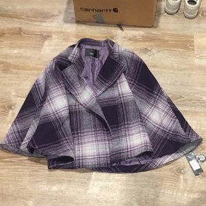 Purple plaid cape